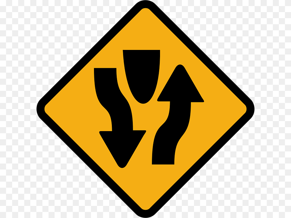 Trfico Cargando Trfico Opuesto Two One Way Road Sign, Symbol, Road Sign Free Transparent Png