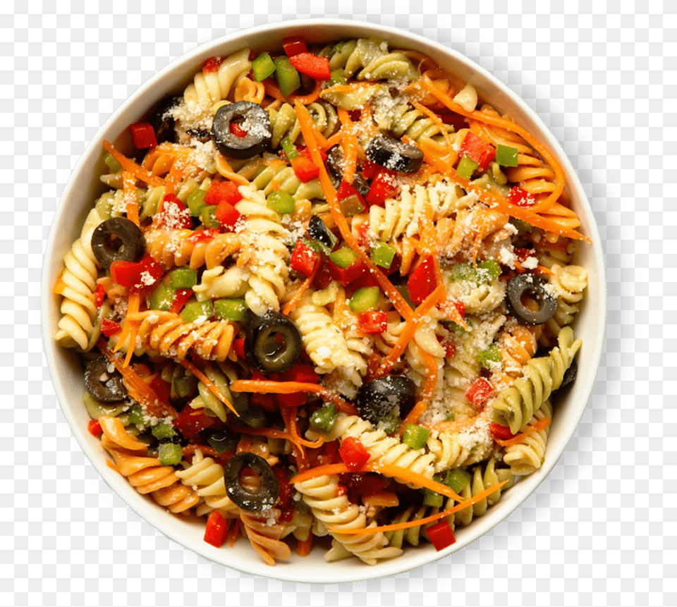 Tri Color Twist Pasta Salad Rotini, Food, Meal, Dish, Platter Png Image