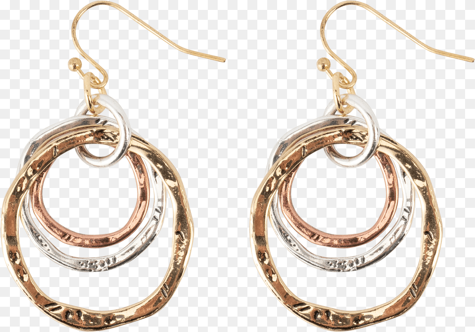 Tri Colored Triple Hoop Earrings Earrings, Accessories, Earring, Jewelry Png