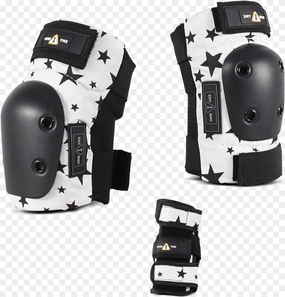 Tri Jr Pad Set Black Stars Reflex Camera, Brace, Person, Clothing, Glove Free Transparent Png