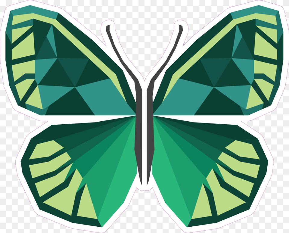 Triangle Art Of Green Butterfly Sticker Papilio Machaon, Accessories, Gemstone, Jewelry, Leaf Png