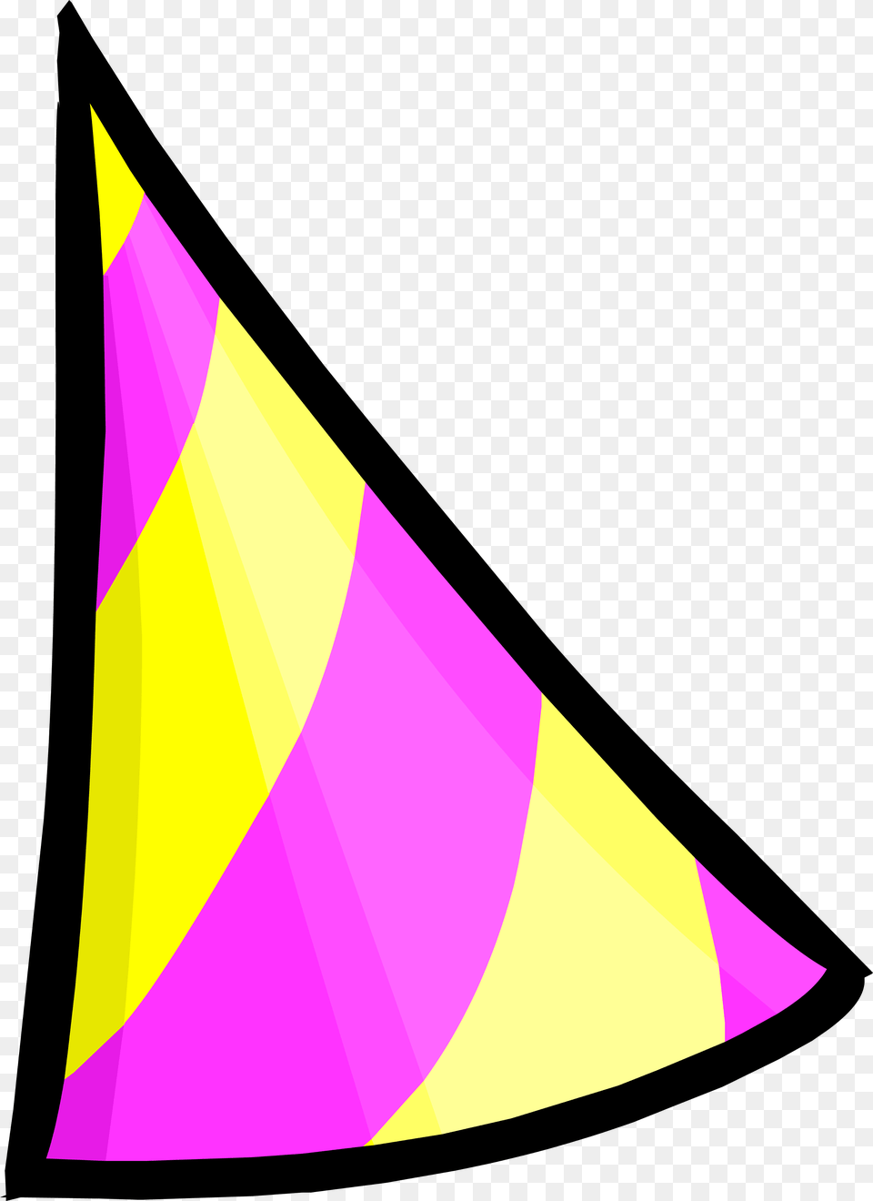 Triangle Clipart Item Pink And Yellow Party Hat, Clothing, Party Hat Free Png Download