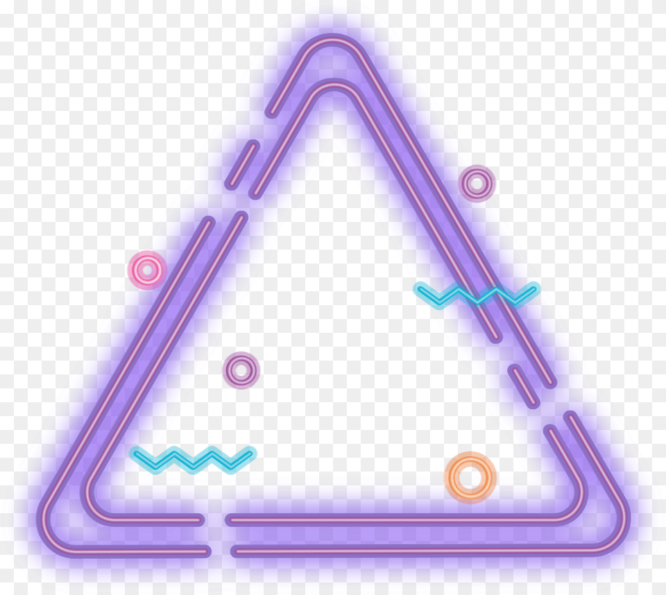 Triangle Dot Border Neon Geometric Frame Overlay Triangulo Morado Neon, Light Free Png
