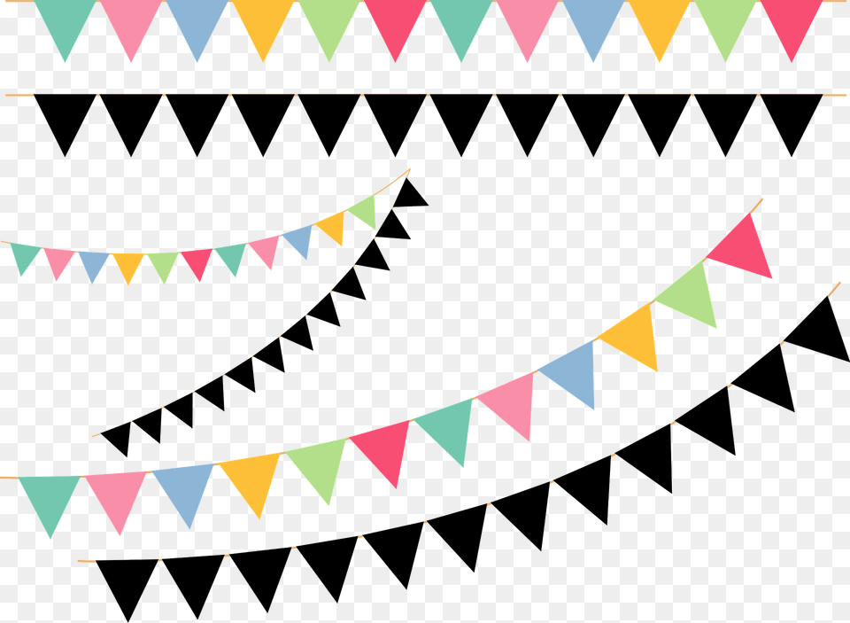 Triangle Flag Garland Set Clipart, Pattern, Art, Graphics Free Transparent Png