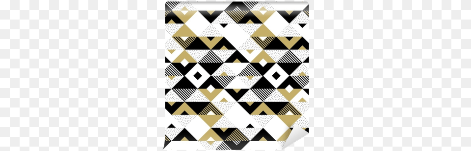 Triangle Geometric Abstract Golden Seamless Pattern Gold Black White Pattern, Home Decor, Chess, Game, Rug Free Png