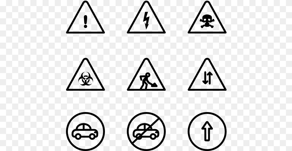 Triangle Icons, Gray Free Png Download