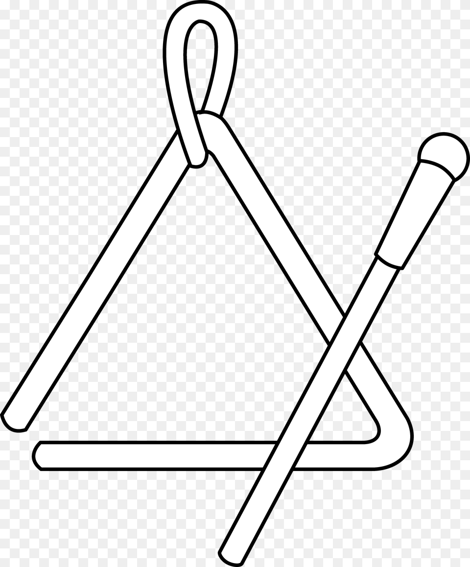 Triangle Instrument Line Art Triangle Instrument Coloring Page, Device, Grass, Lawn, Lawn Mower Free Transparent Png