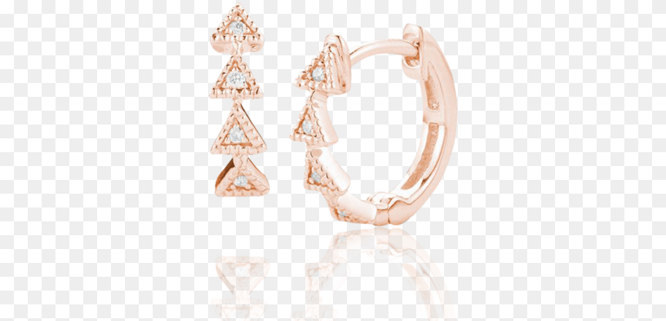 Triangle Kadi Earring Rose Gold Alkemistry Diamond Triangle 14ct Rose Gold Diamond, Accessories, Jewelry, Bride, Female Free Png