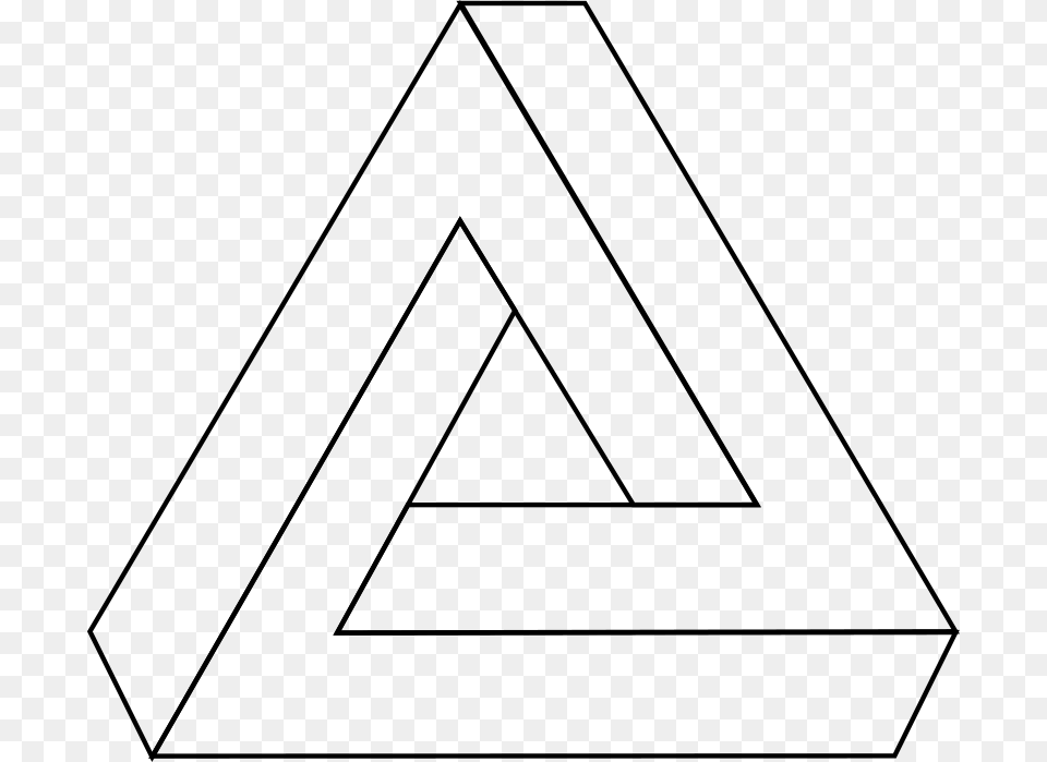 Triangle Outline, Gray Png Image