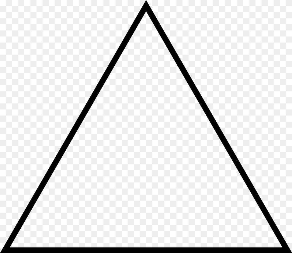 Triangle Outline Triangle, Gray Png