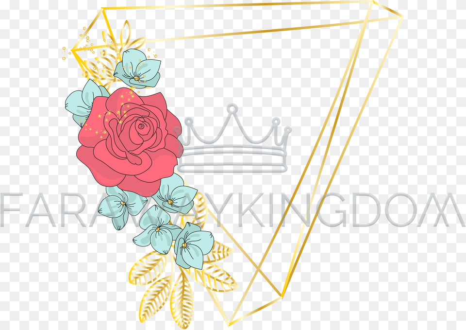 Triangle Rose Wedding Floral Golden Vector Illustration Illustration, Art, Floral Design, Flower, Graphics Free Transparent Png
