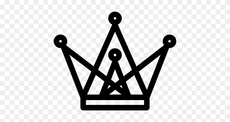 Triangle Royal Crown Triangle Outlines Circle Shapes Crown, Gray Png Image