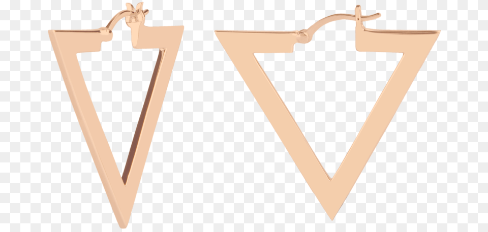 Triangle Shoops Rose Gold Plywood, Accessories, Earring, Jewelry, Weapon Free Png