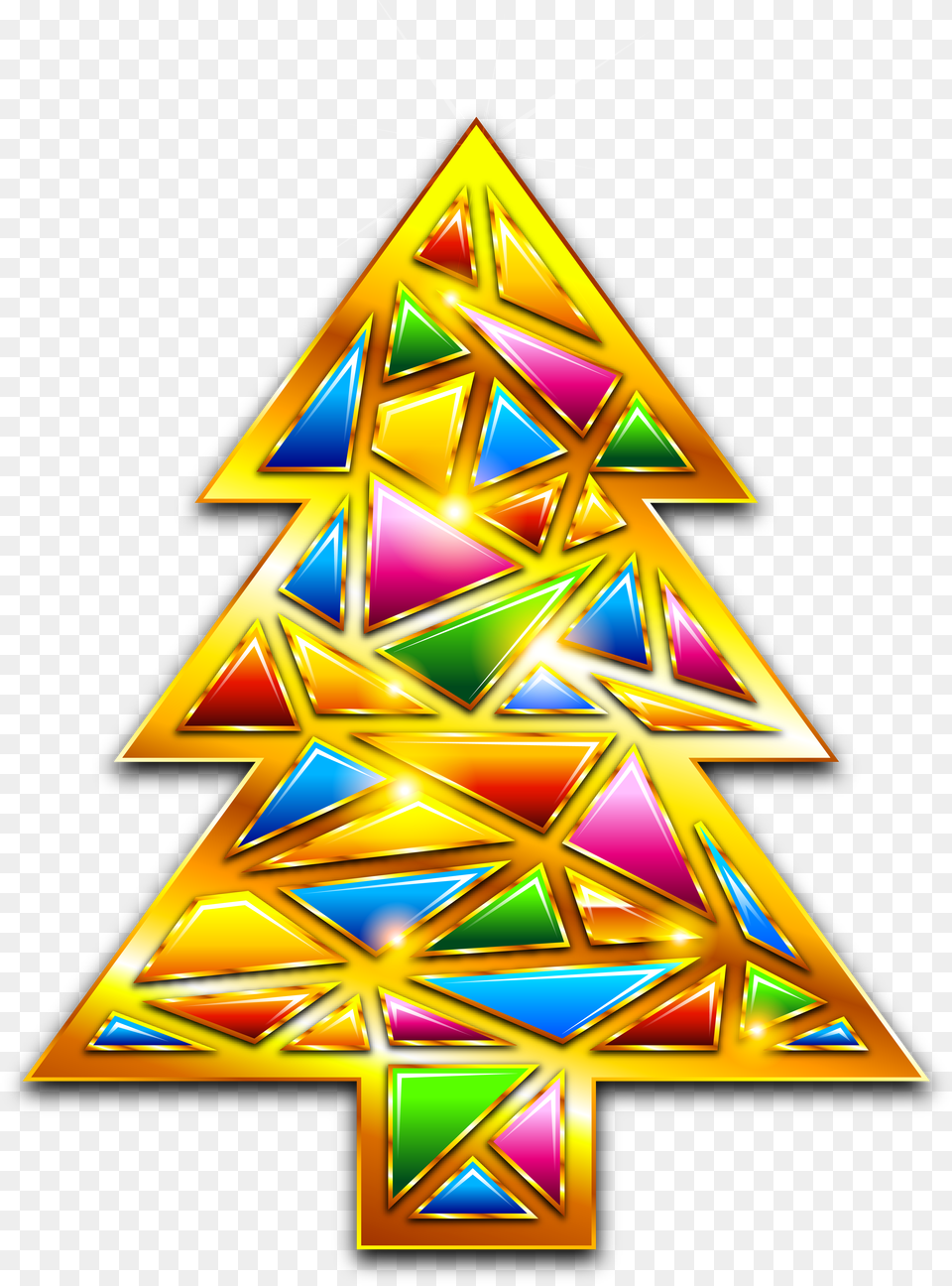 Triangle Tree Clipart Clip Freeuse Library Gold Christmas Stilizzato Babbo Natale, Lighting Png
