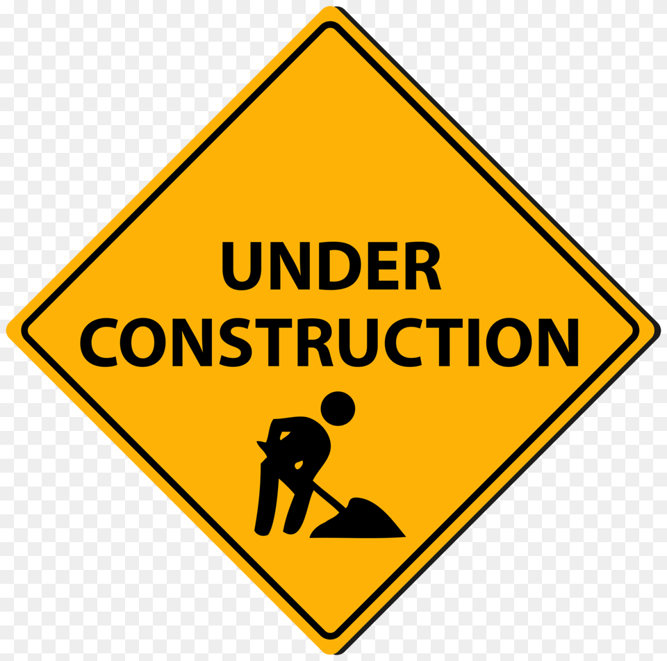 Triangle Under Construction Sign Clipart, Symbol, Road Sign, Adult, Male Free Png