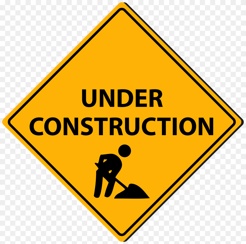 Triangle Under Construction Sign Clipart, Symbol, Road Sign, Adult, Male Free Transparent Png