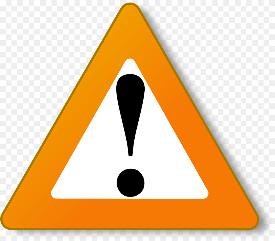Triangle Warning Orange Vector Graphic On Pixabay Transparent Warning Sign Gif, Symbol, Road Sign Free Png