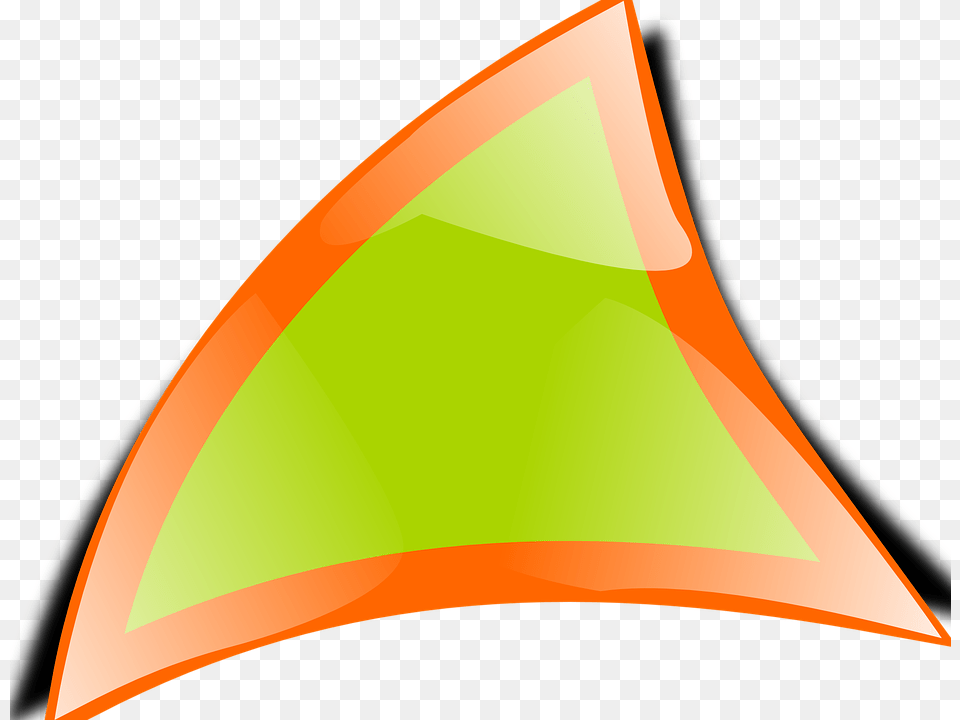 Triangle Warped Border Frame Glossy Green Orange Curved Triangle Shape Vector Png