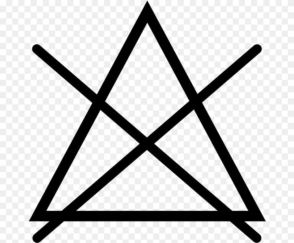 Triangle With A Cross Through, Gray Free Transparent Png