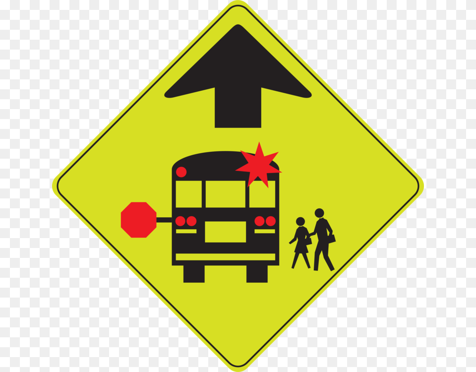 Triangleareasymbol School Bus Stop Ahead Sign, Symbol, Person, Road Sign Png