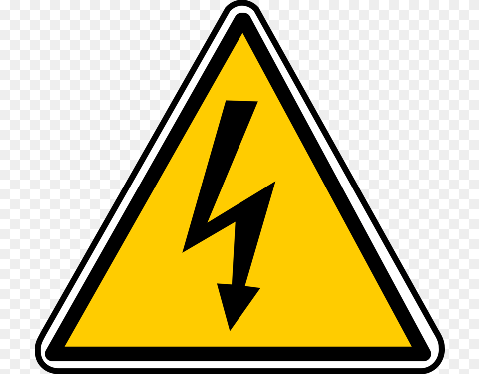 Triangleareatext Electricity Clipart, Sign, Symbol, Road Sign, Triangle Png Image
