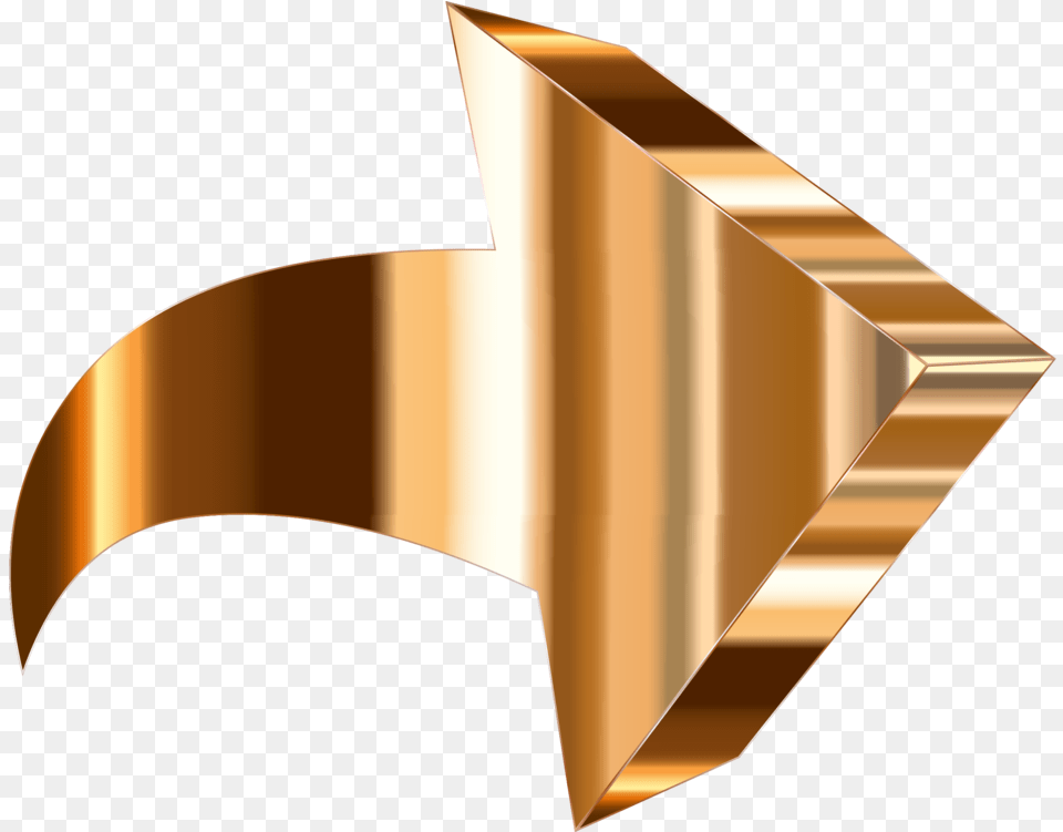 Trianglelineangle Clipart Royalty Svg 3d Gold Arrow, Bronze Png