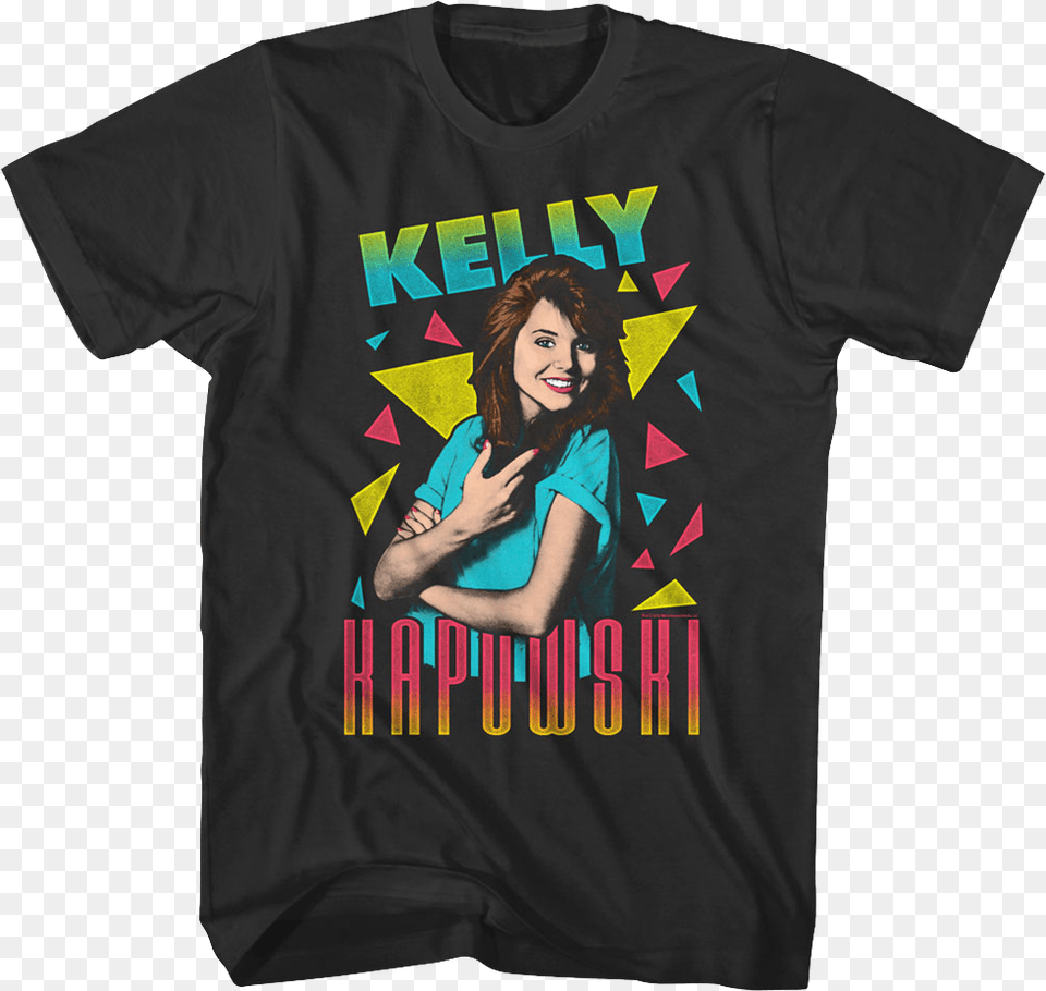Triangles Kelly Kapowski Saved By The Bell T Shirt Mister Rogers Neighborhood Shirt, Clothing, T-shirt, Adult, Female Free Transparent Png