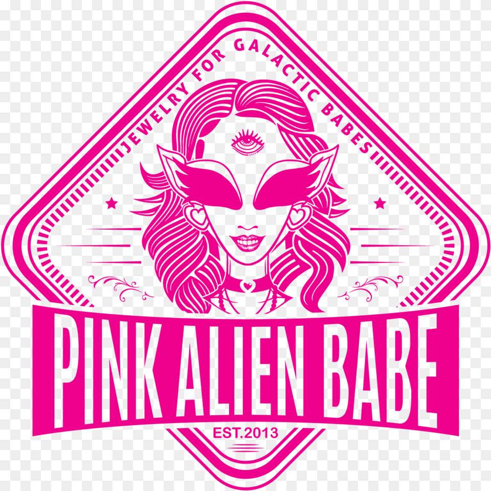 Triangles U2013 Pink Alien Babe Girl Face Clipart, Logo, Baby, Person, Emblem Free Transparent Png