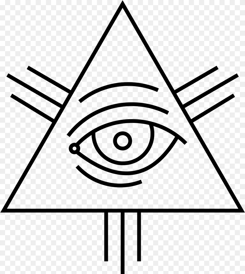 Triangolo Illuminati Eye Of Providence, Gray Free Png
