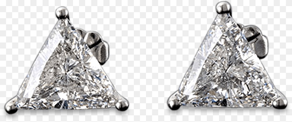 Triangular Diamond Stud Earrings Earrings, Accessories, Earring, Gemstone, Jewelry Free Png