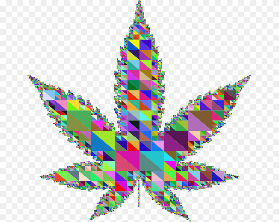 Triangular Marijuana Leaf Prismatic Illustration, Art, Graphics, Pattern, Purple Free Transparent Png