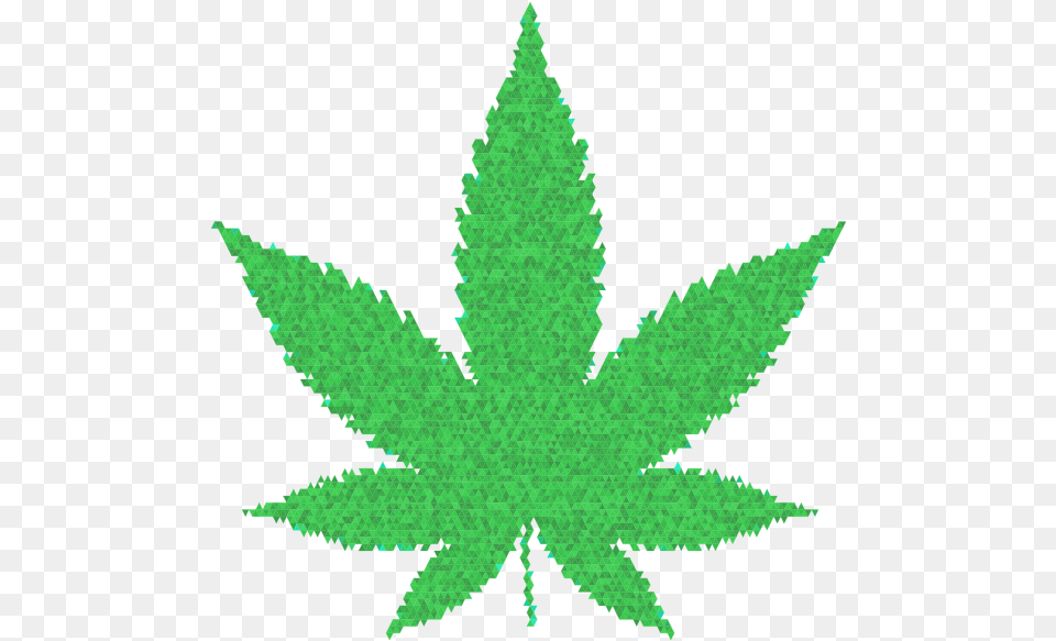 Triangular Mosaic Marijuana Leaf Green Marijuana Leaf, Plant, Tree, Weed Free Png