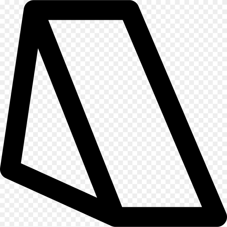 Triangular Prism Outline Icon Text, Symbol, Sign, Blackboard Free Png Download