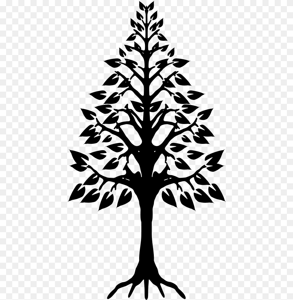 Triangular Shape With Roots Svg Pine Tree Icon, Art, Drawing, Plant, Silhouette Free Png