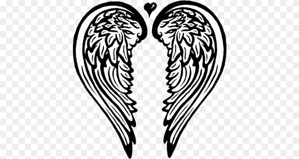 Tribal Angel Wings Tattoo Angel Wings Clipart Black And White, Stencil, Adult, Female, Person Png