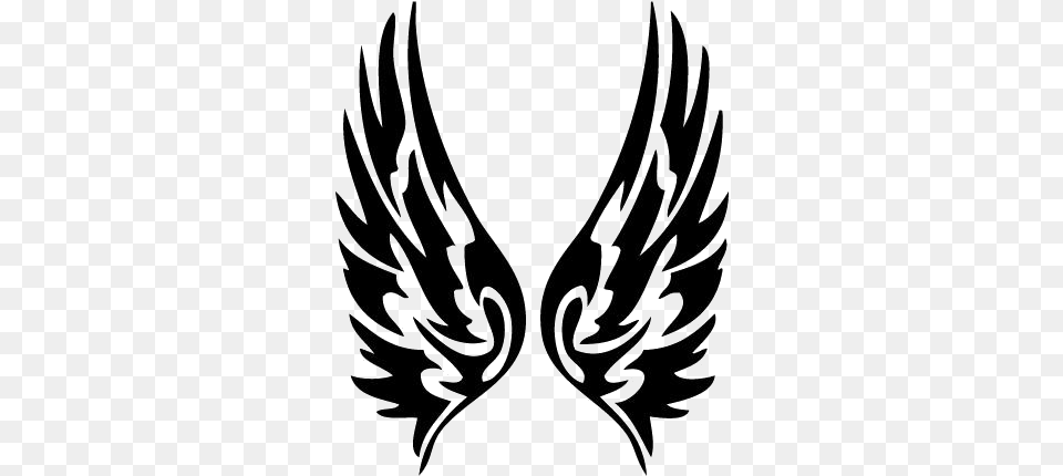 Tribal Angel Wings Emblem, Symbol, Stencil Free Transparent Png