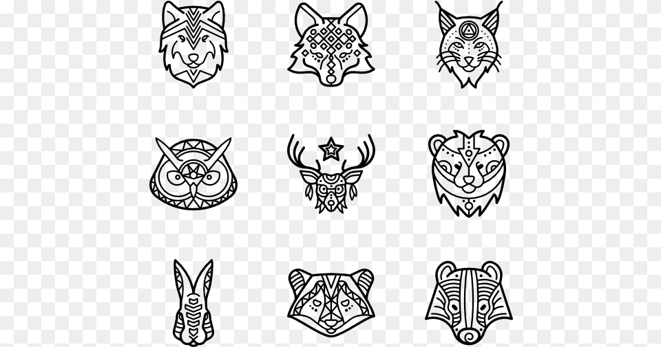 Tribal Animals Tribal Animal Icons, Gray Free Png Download