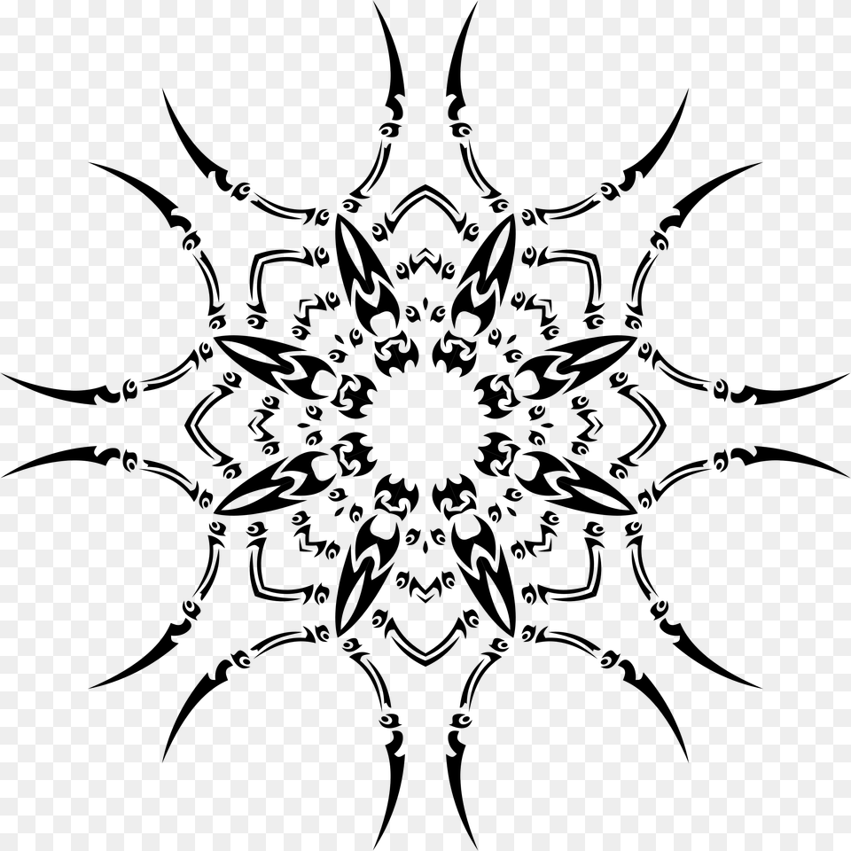 Tribal Art Snowflake Stencil, Gray Free Transparent Png