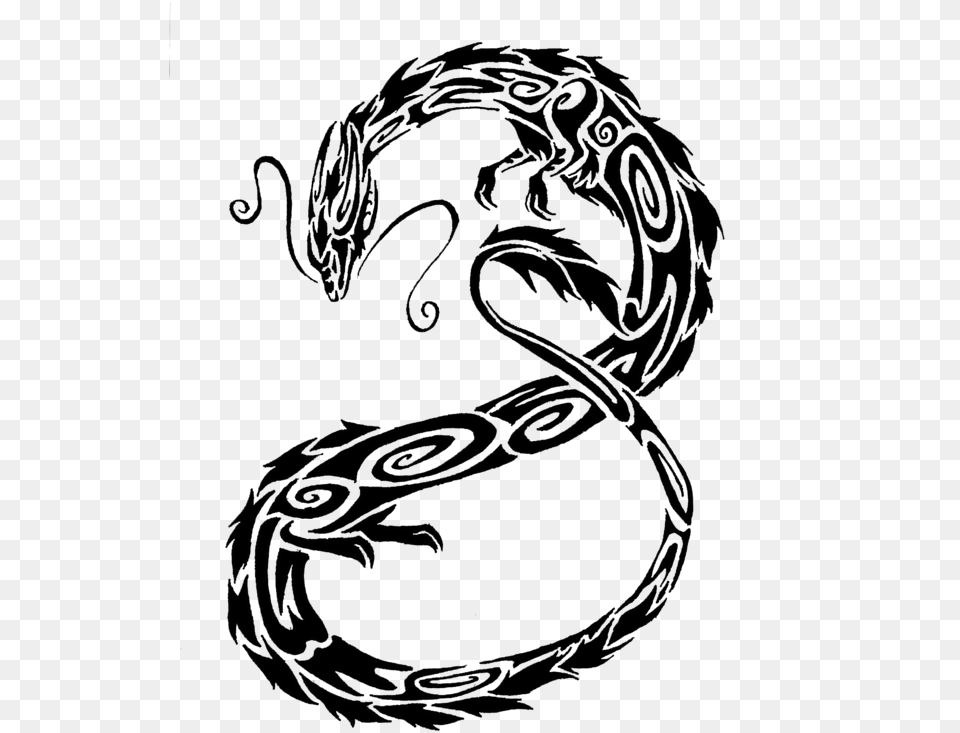 Tribal Asian Dragon Tattoo Design Photo Eastern Dragon Tribal Tattoo, Person, Art, Drawing Free Transparent Png