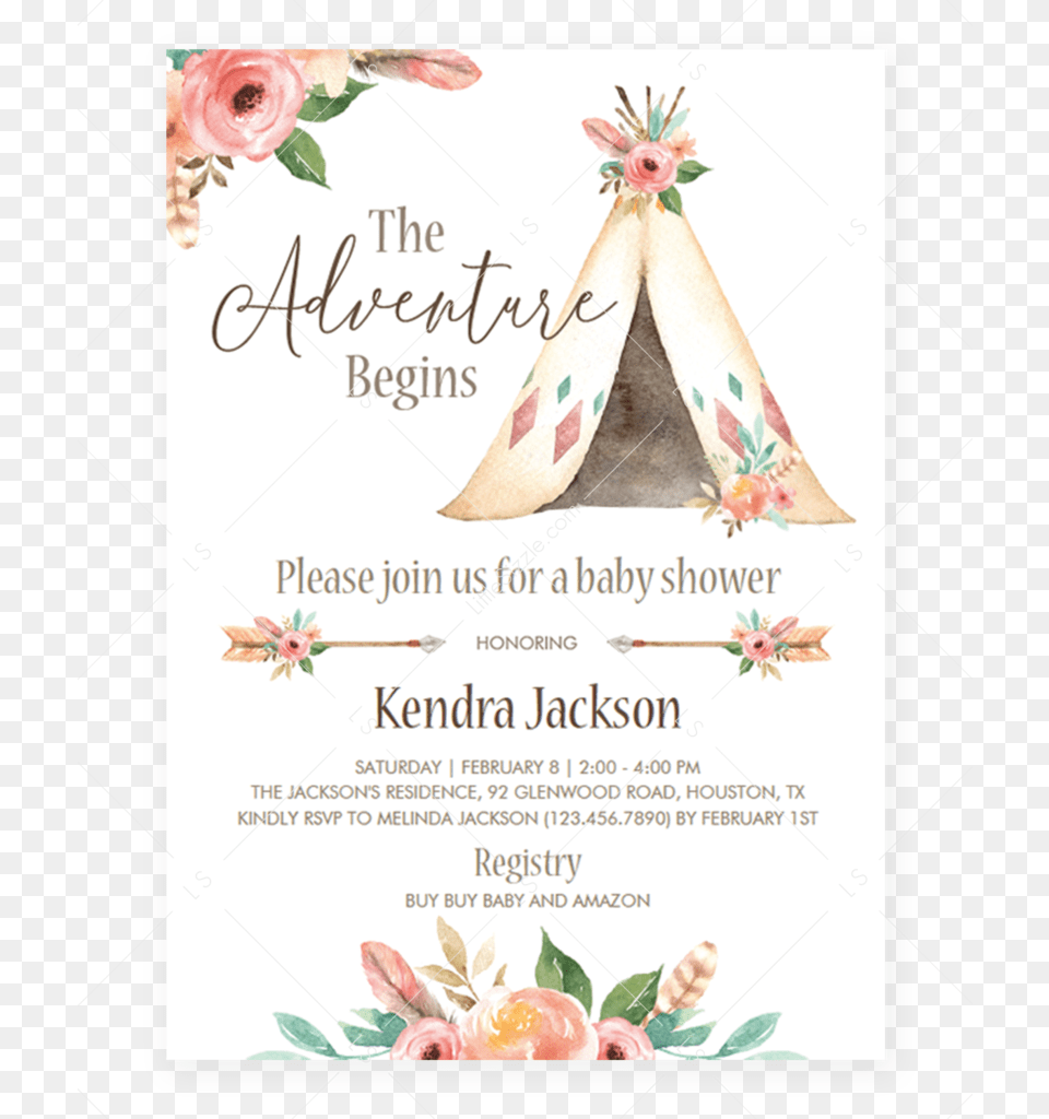 Tribal Baby Shower Invitations Printable By Littlesizzle Baby Shower Teepee Invitations, Advertisement, Poster, Envelope, Greeting Card Free Transparent Png