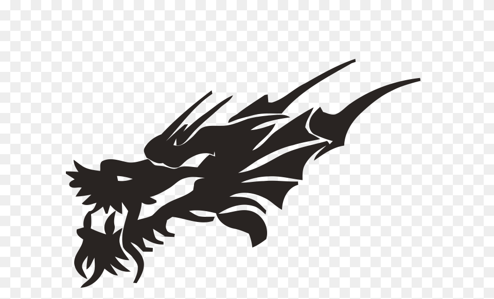 Tribal Black Dragon Head Embroidery Design Tattoo Ideas, Person Png Image