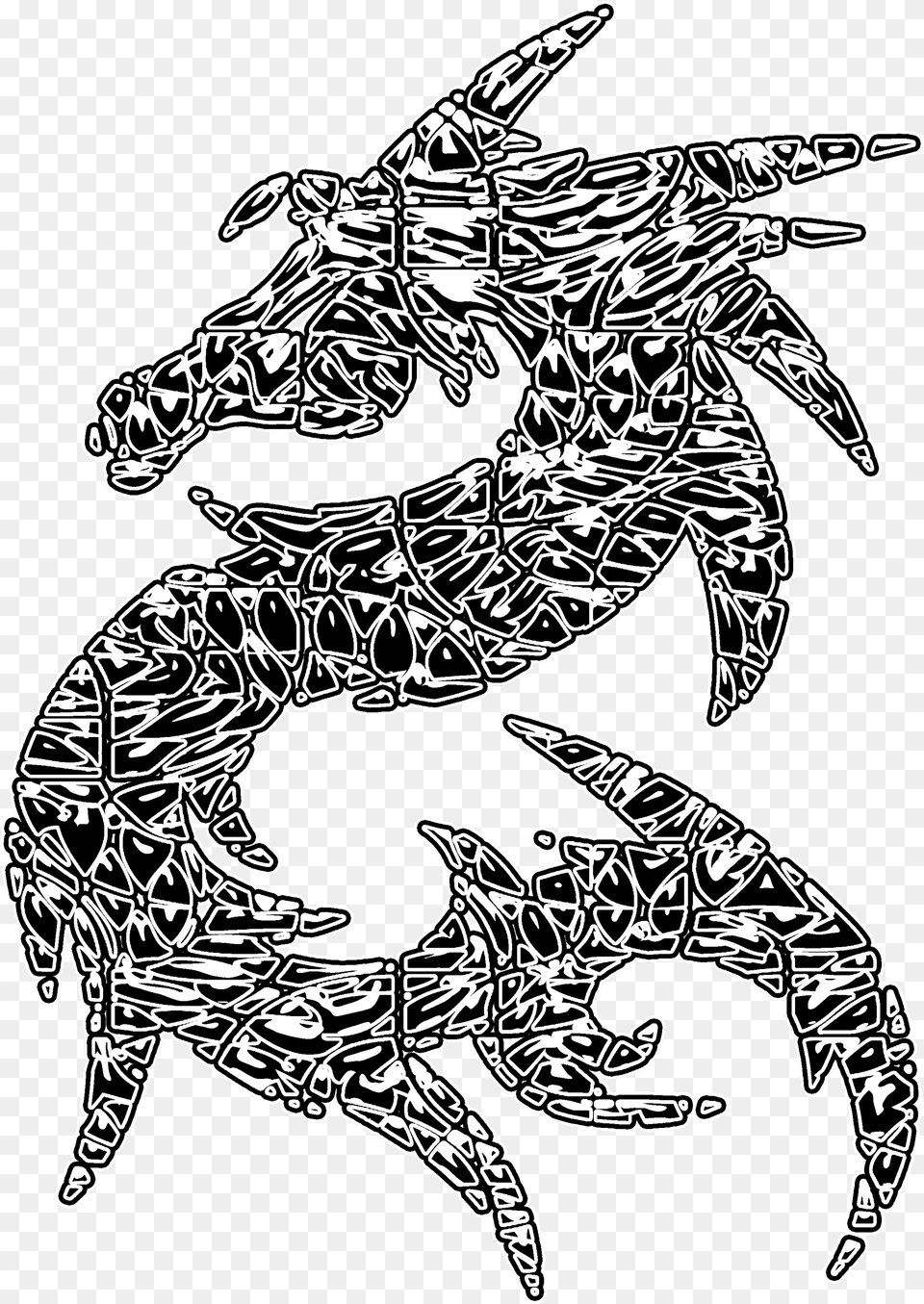 Tribal Black Dragon Illustration, Person Png Image