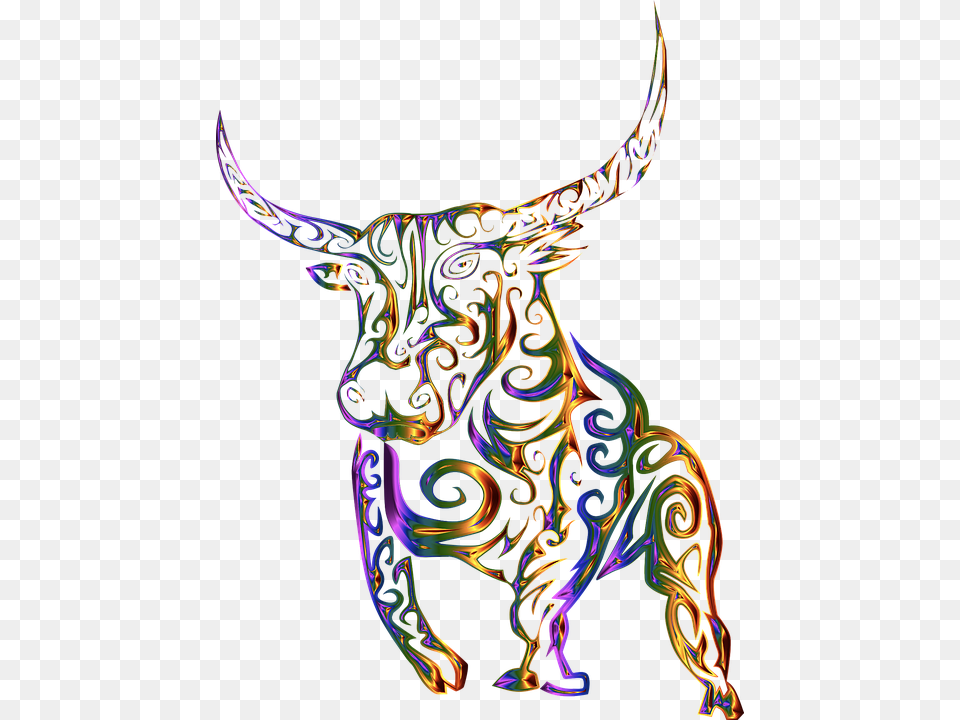 Tribal Bull Cow Abstract Line Art Design Tattoo Bull Abstract, Accessories, Pattern, Ornament, Fractal Png Image