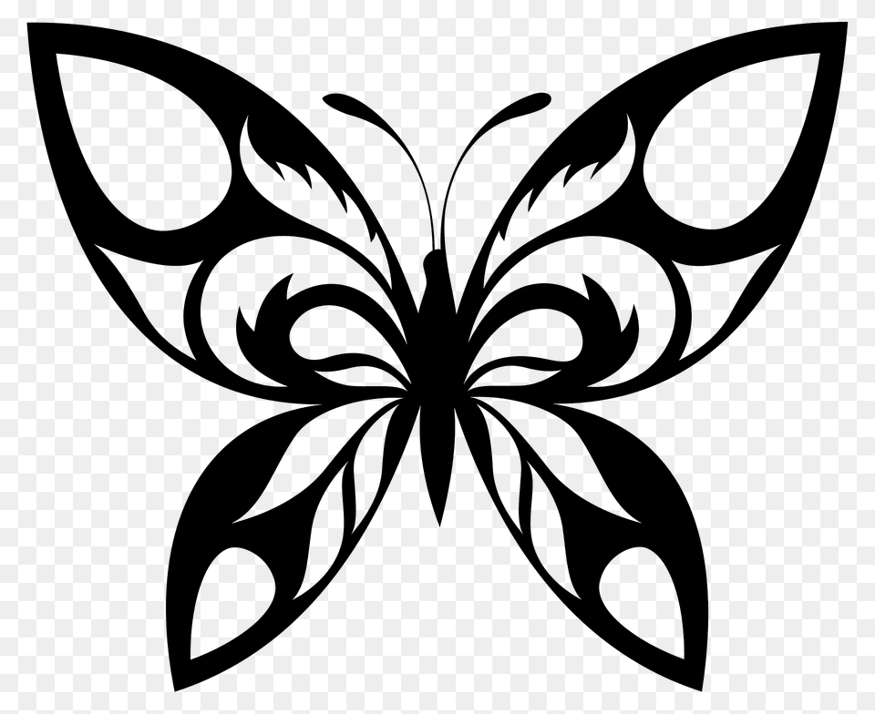 Tribal Butterfly Silhouette, Art, Graphics, Stencil, Floral Design Free Transparent Png