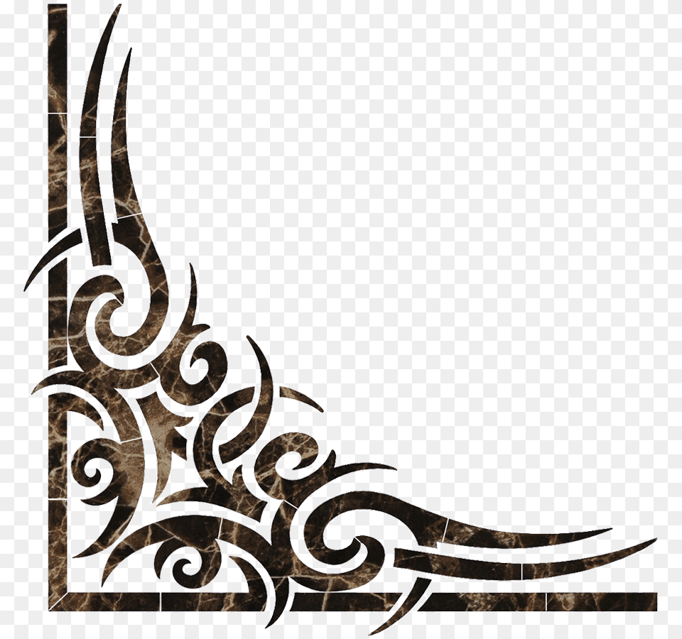 Tribal Corner Scroll Emperador Corner Tribal, Art, Floral Design, Graphics, Pattern Png Image