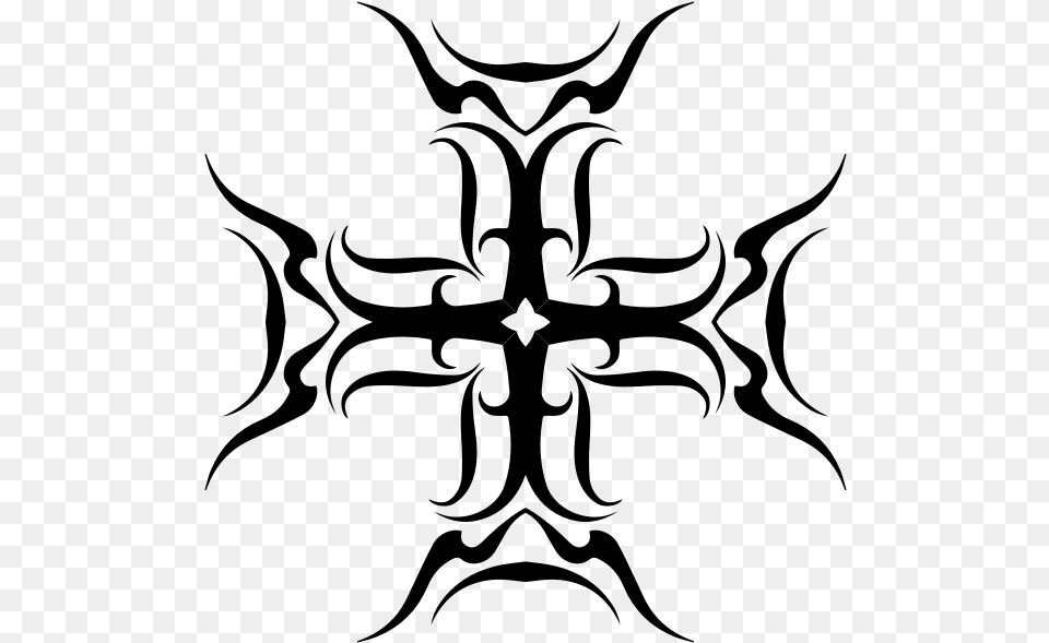 Tribal Cross Cruz Tribal, Gray Png Image