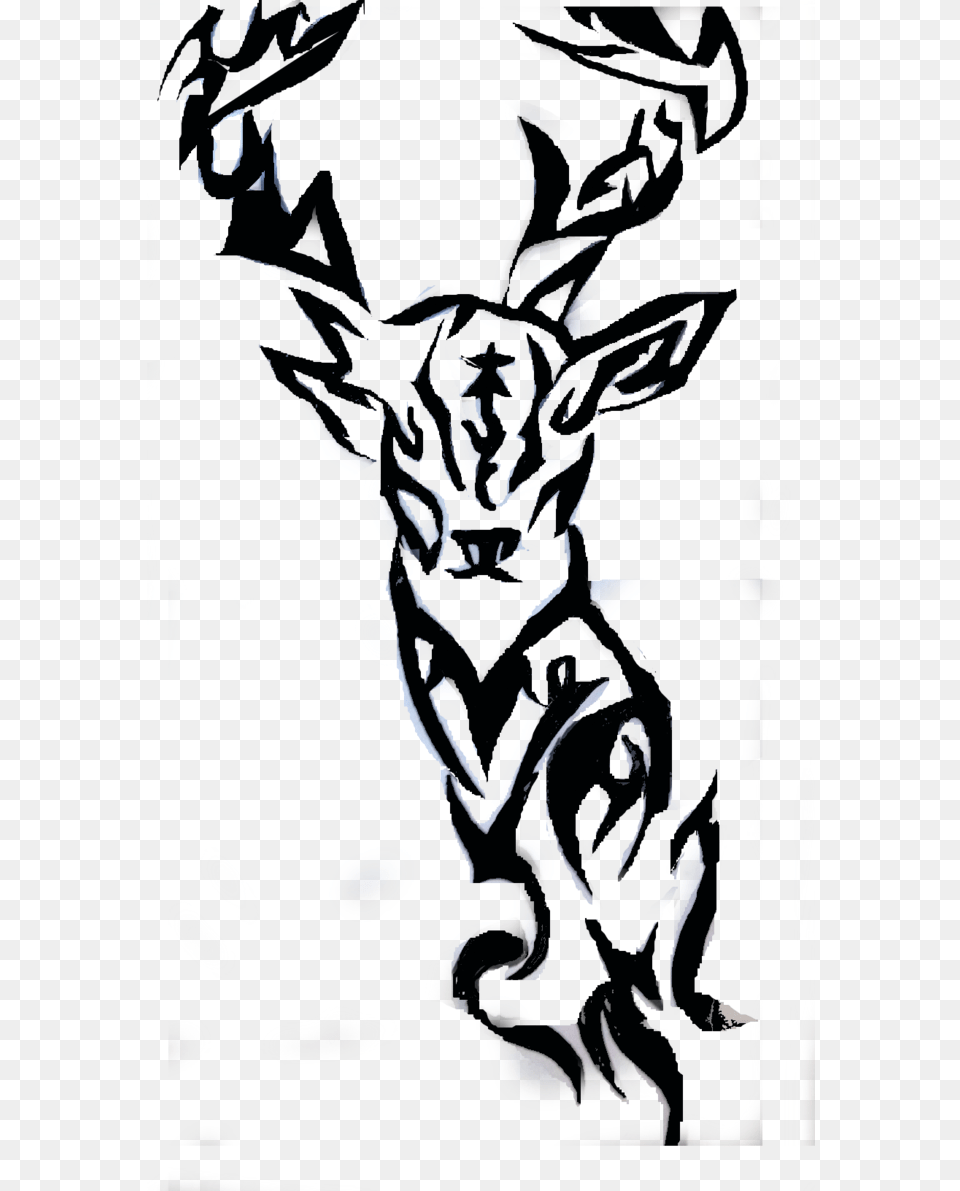 Tribal Deer By Anime Tribal Deer Drawings, Art, Adult, Female, Person Png Image