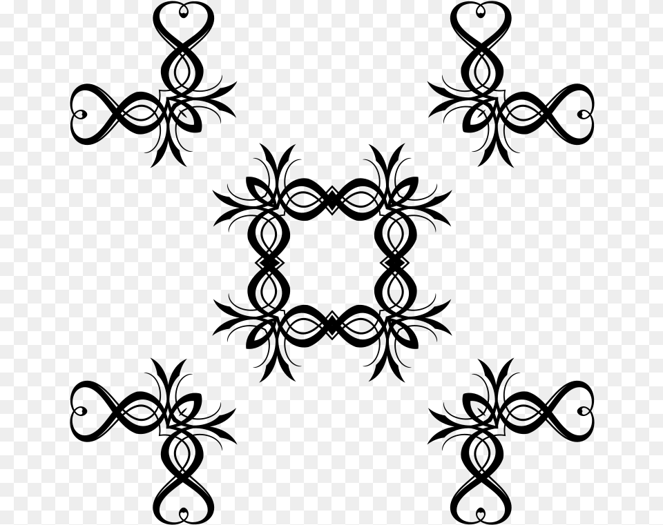 Tribal Design Frame Clip Art, Gray Png Image