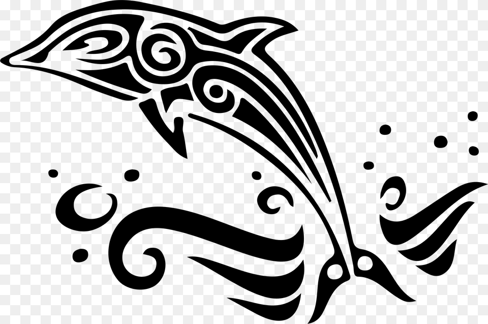 Tribal Dolphin Clip Arts Clipart Black And White Dolphins, Gray Png