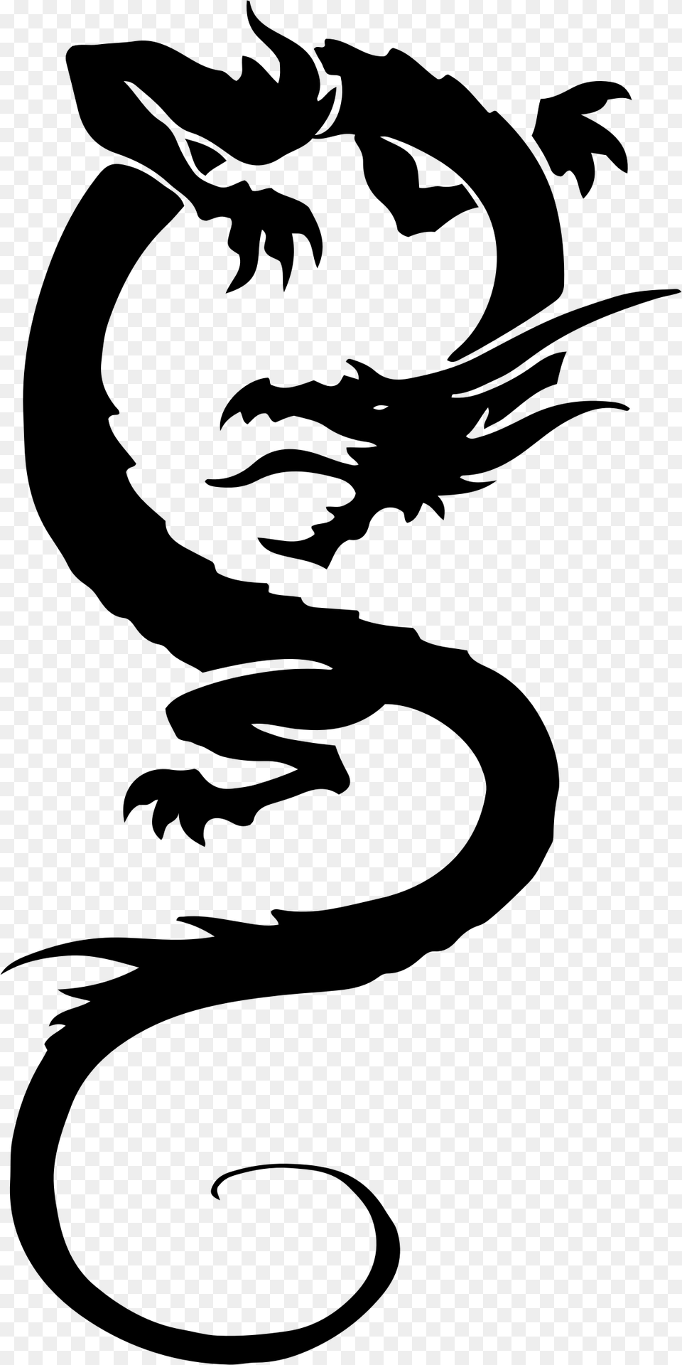 Tribal Dragon 43 Clip Arts, Gray Png Image